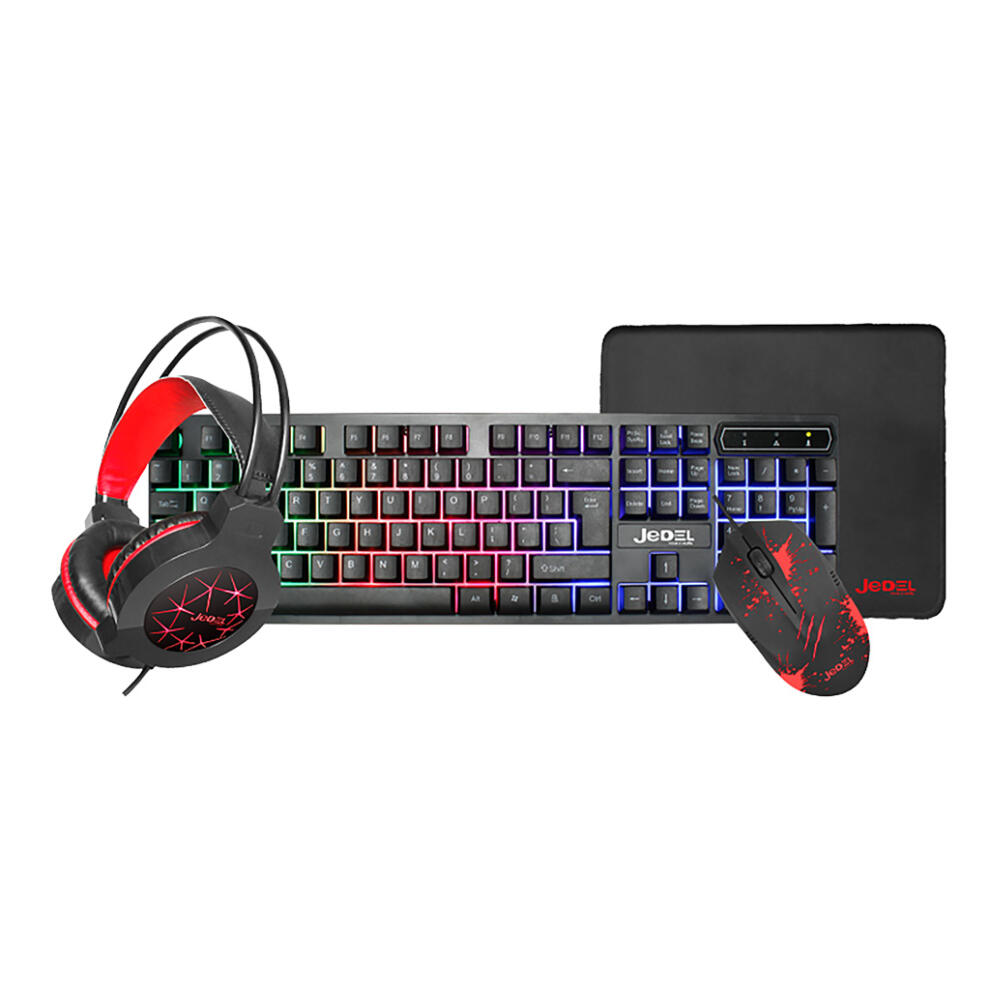 Mouse Gaming de Cable Retroiluminado , 3D , Luz RGB 7 Colores , JEDEL